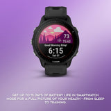 Garmin Forerunner 955 GPS Running Smartwatch (Black) Bundle with Charger Stand and Port Plugs
