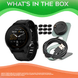 Garmin Forerunner 955 GPS Running Smartwatch (Black) Bundle with Charger Stand and Port Plugs