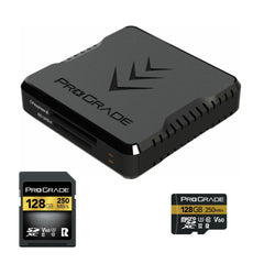 ProGrade Digital 128GB UHS-II V60 SDXC Memory Card and 128GB microSDXC Memory Card with Card Reader