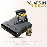 ProGrade Digital 128GB UHS-II V60 SDXC Memory Card and 128GB microSDXC Memory Card with Card Reader
