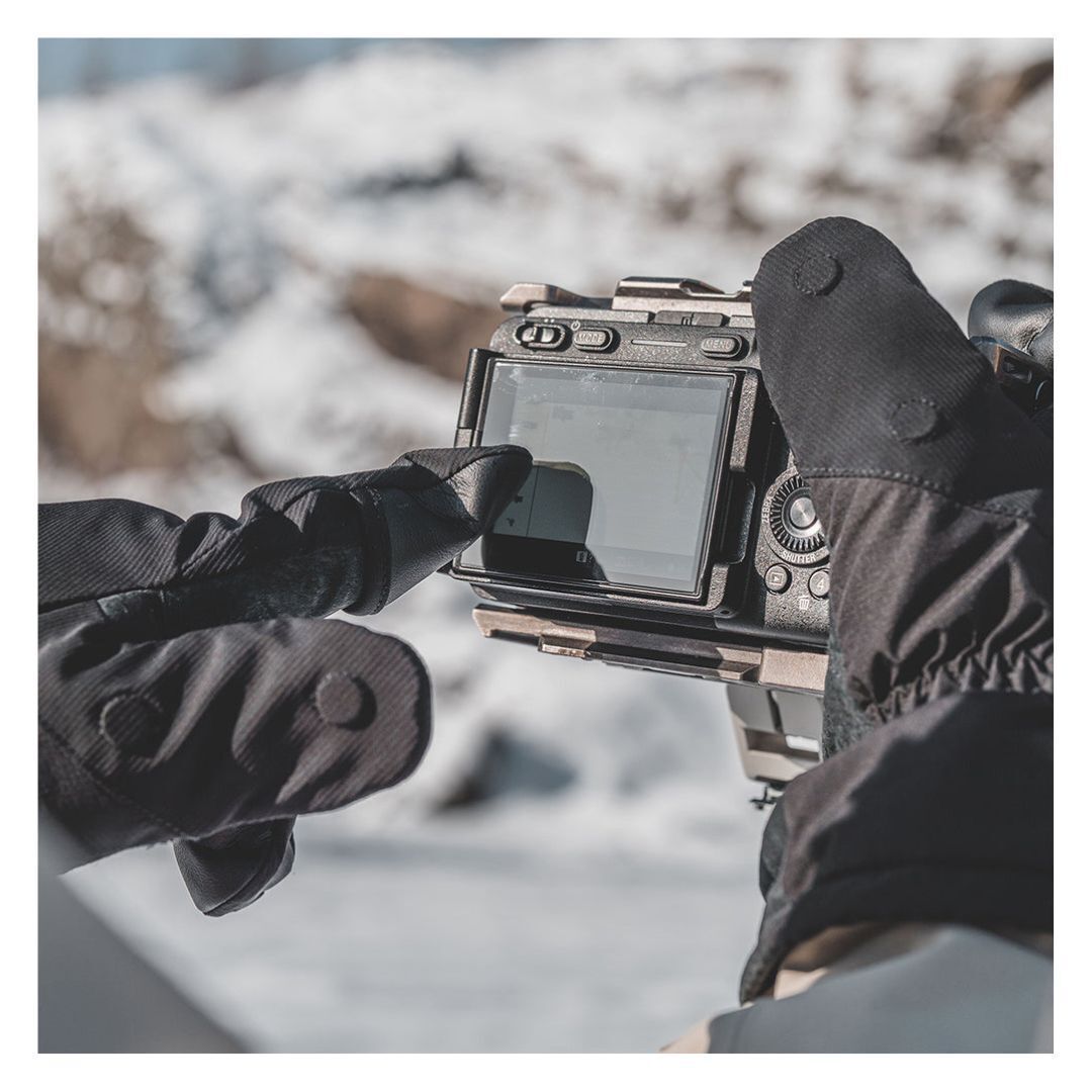 PGYTECH Professional Large Three-Finger Exposed Photography Gloves with 3M Thinsulate Cotton (Black)