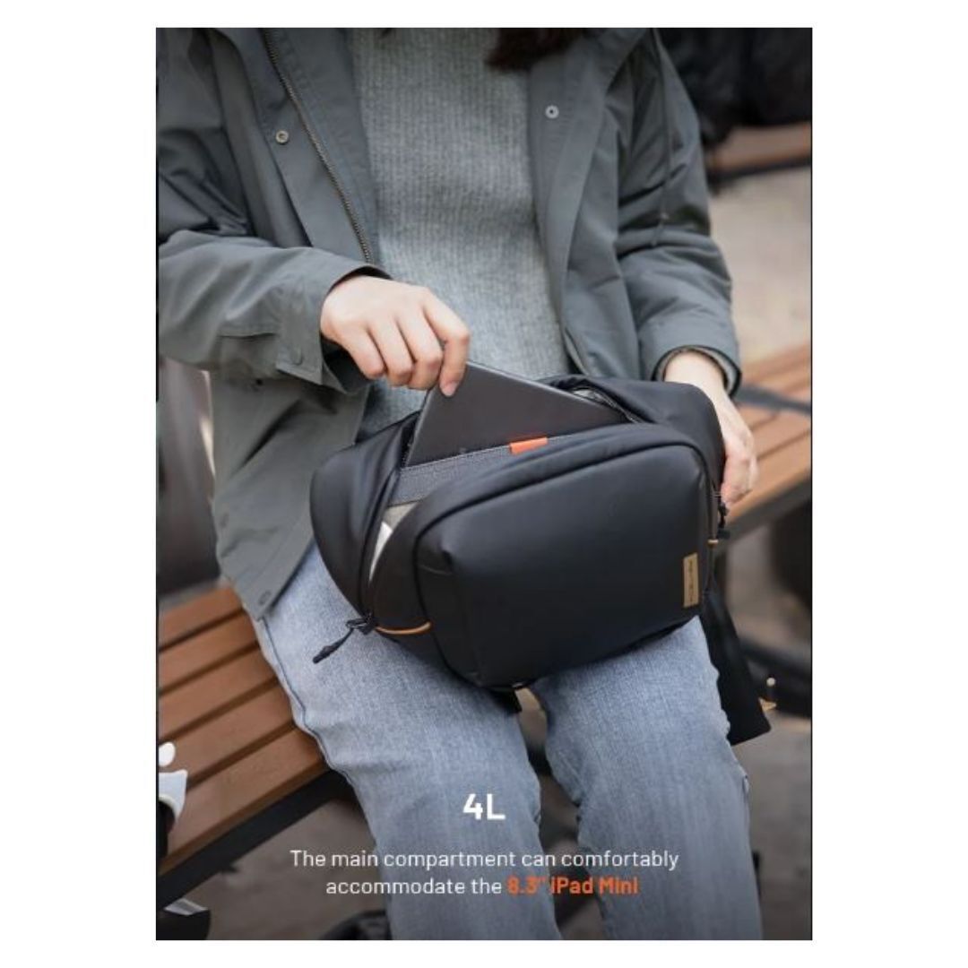 PGYTECH OneGo Solo V2 4L Splash-Resistant Large Opening Sling with Elastic Pen Slot (Obsidian)