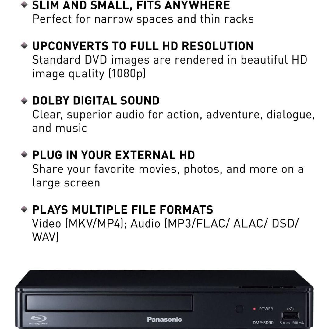 Panasonic DMP-BD90P-K Blu-ray DVD Player with Full HD and Dolby