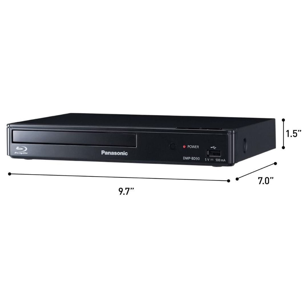 Panasonic DMP-BD90P-K Blu-ray DVD Player with Full HD and Dolby Digital Sound (Black, Refurbished)