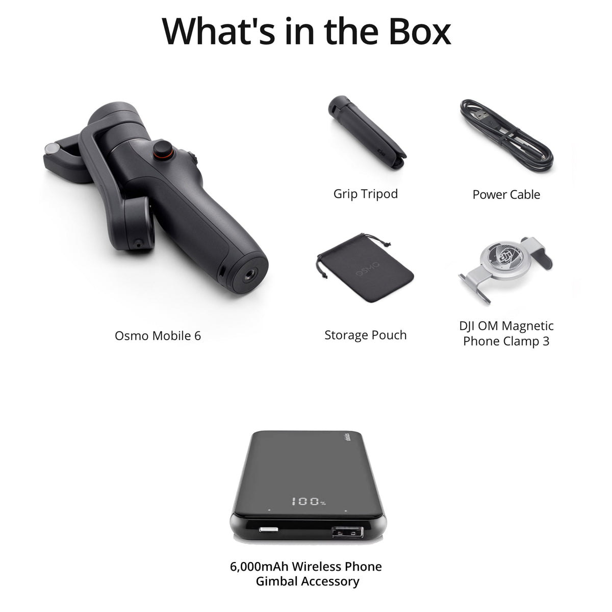 DJI Osmo Mobile 6 Smartphone Gimbal (Slate Gray) with Wireless Phone Gimbal Accessory Bundle
