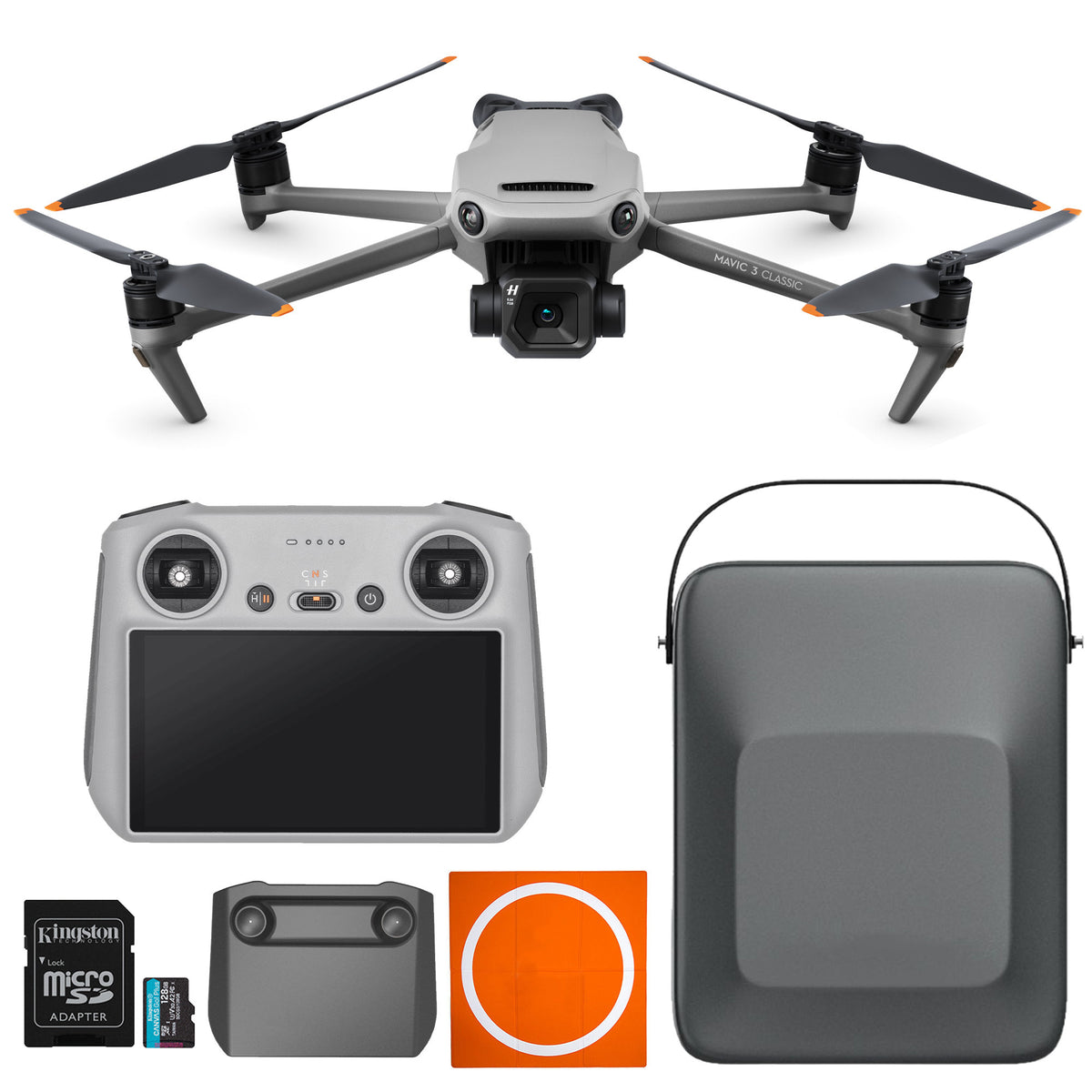 DJI Mavic 3 Classic Camera Drone with DJI RC Remote with 128GB Memory Card and Carry Case Bundle
