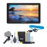 FeelWorld FW568 V3 6-Inch IPS 4K HDMI On-Camera Monitor with Cleaning Kit, and HDMI Cable
