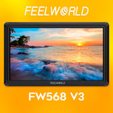FeelWorld FW568 V3 6-Inch IPS 4K HDMI On-Camera Monitor with Cleaning Kit, and HDMI Cable