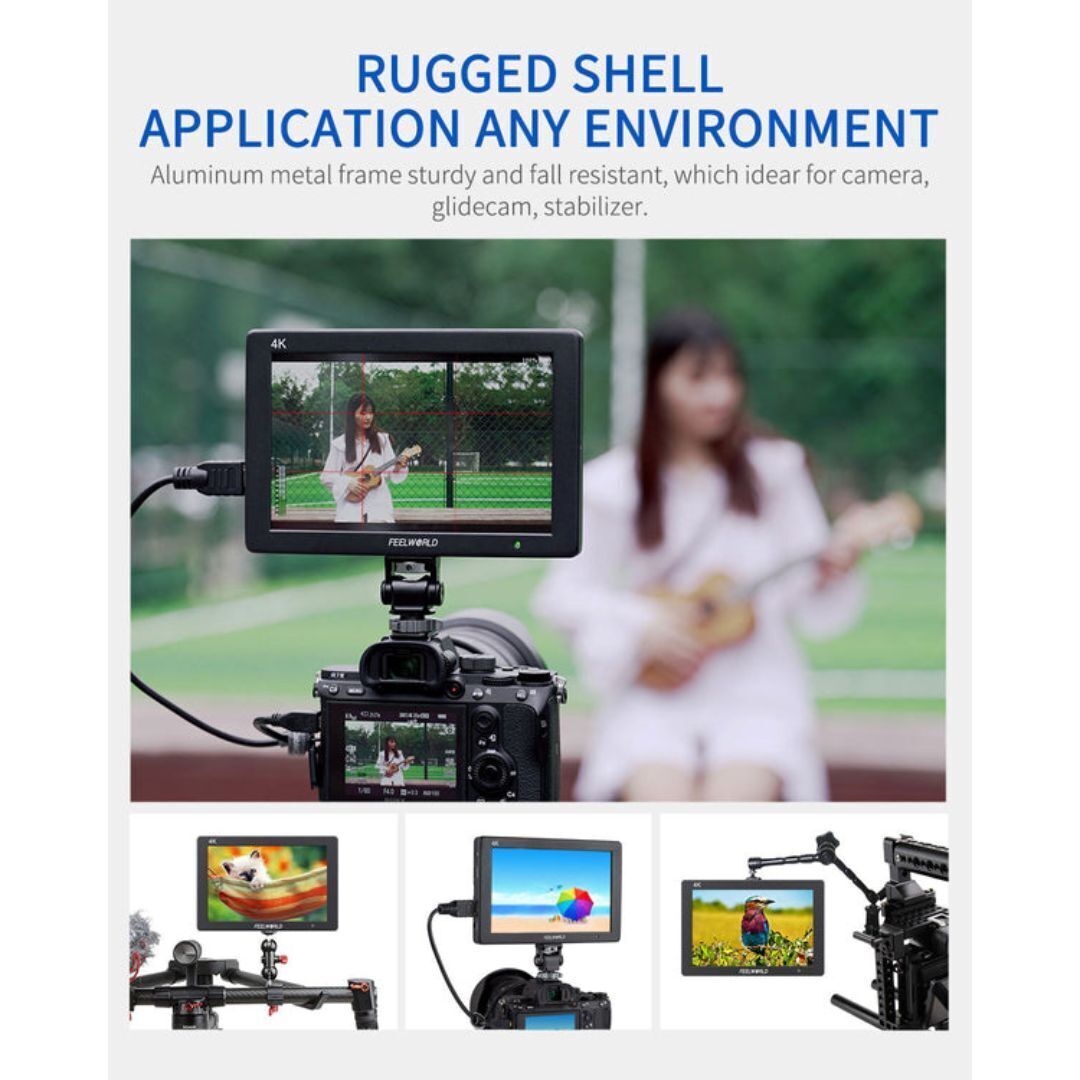 FeelWorld T7 Plus V2 7" IPS On-Camera Monitor with Cleaning Kit, and Full HDMI Cable