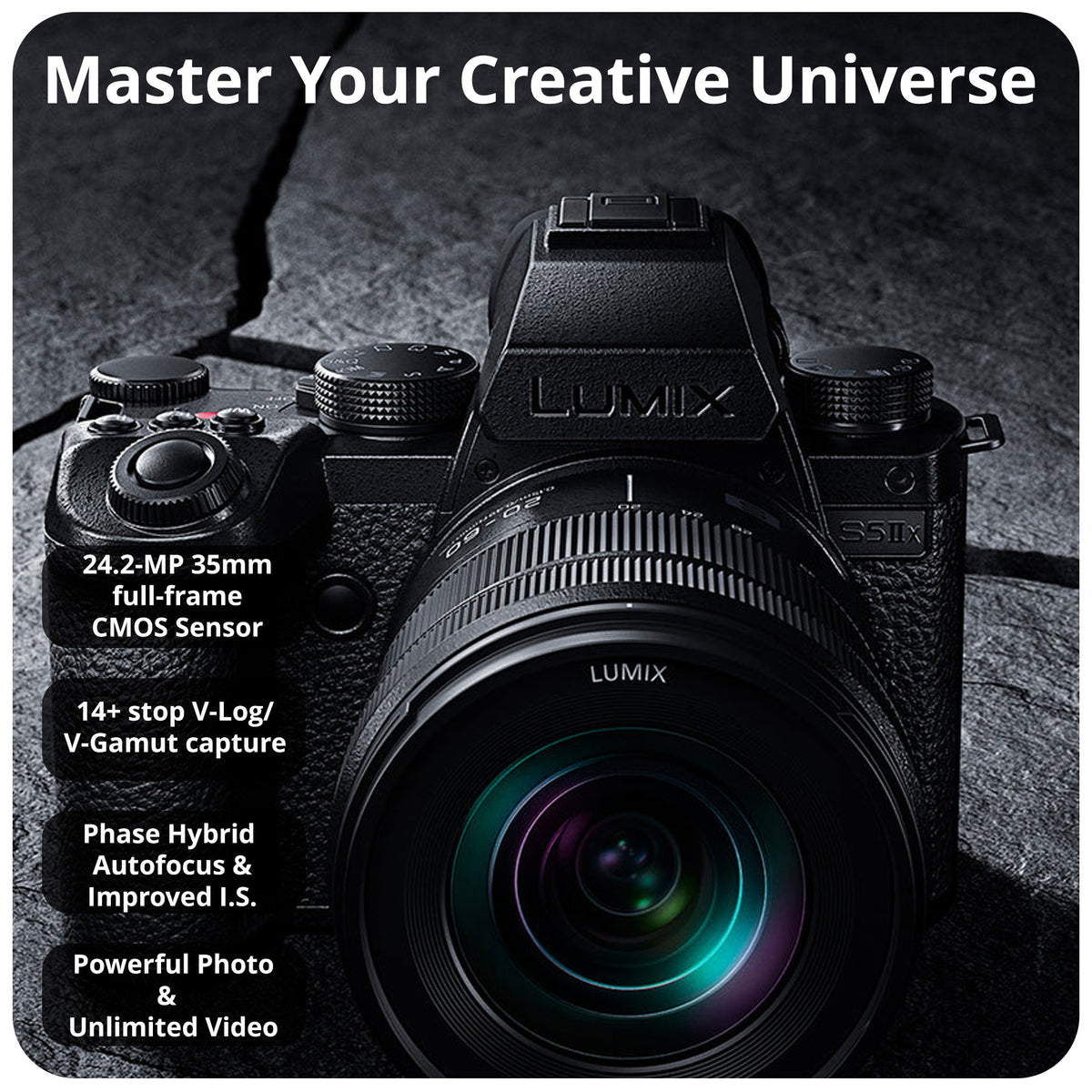Panasonic Lumix S5 IIX 24.2MP FF Mirrorless Camera with S 50mm f/1.8 Lens and RS 3 Mini Gimbal