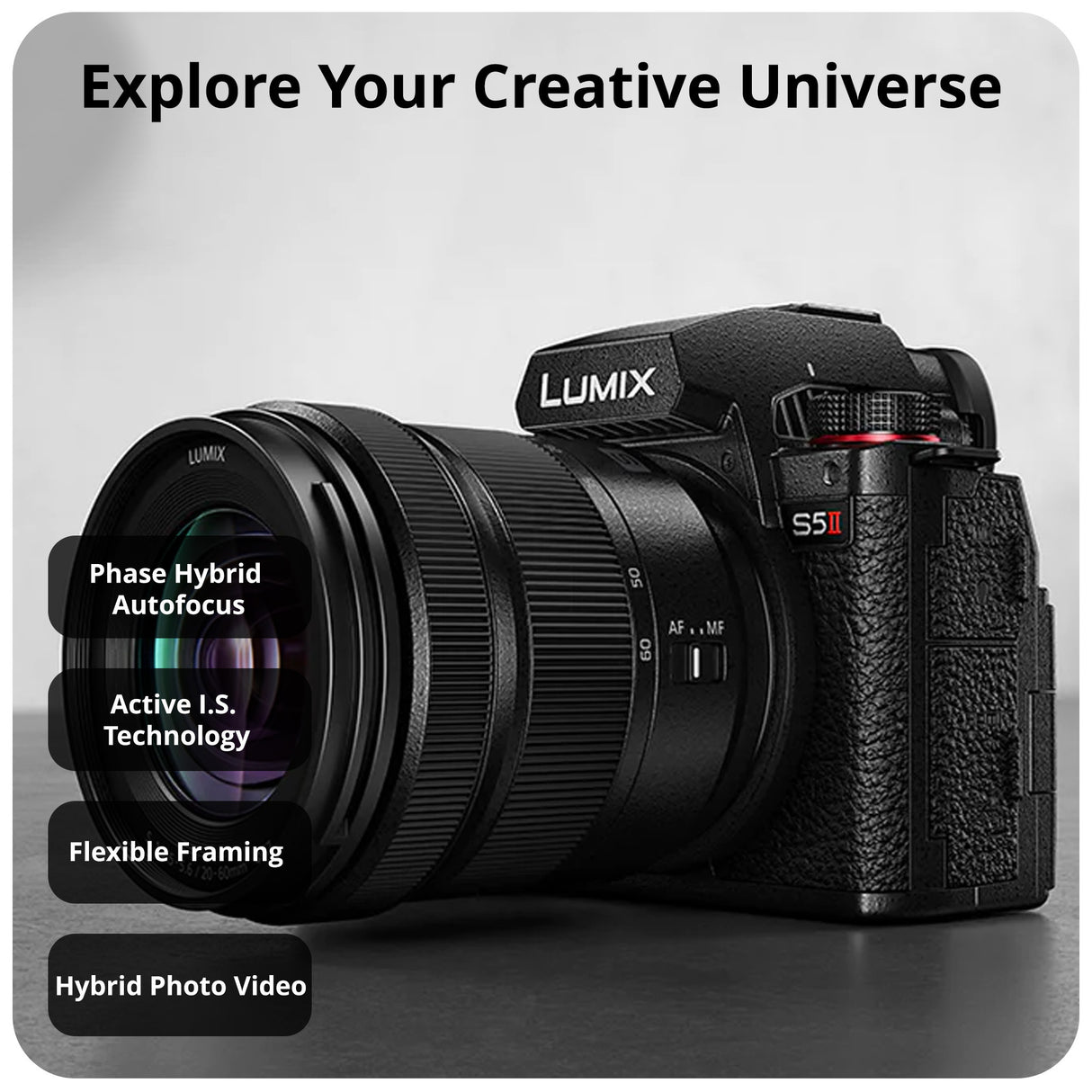 Panasonic LUMIX S5II 24.2MP Full Frame Mirrorless Camera with S 50mm f/1.8 Lens and RS 3 Mini Gimbal