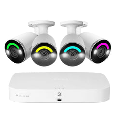 Lorex Fusion 4K 16 Camera Capable 2TB Wired NVR System with 4 IP Bullet Cameras (White)