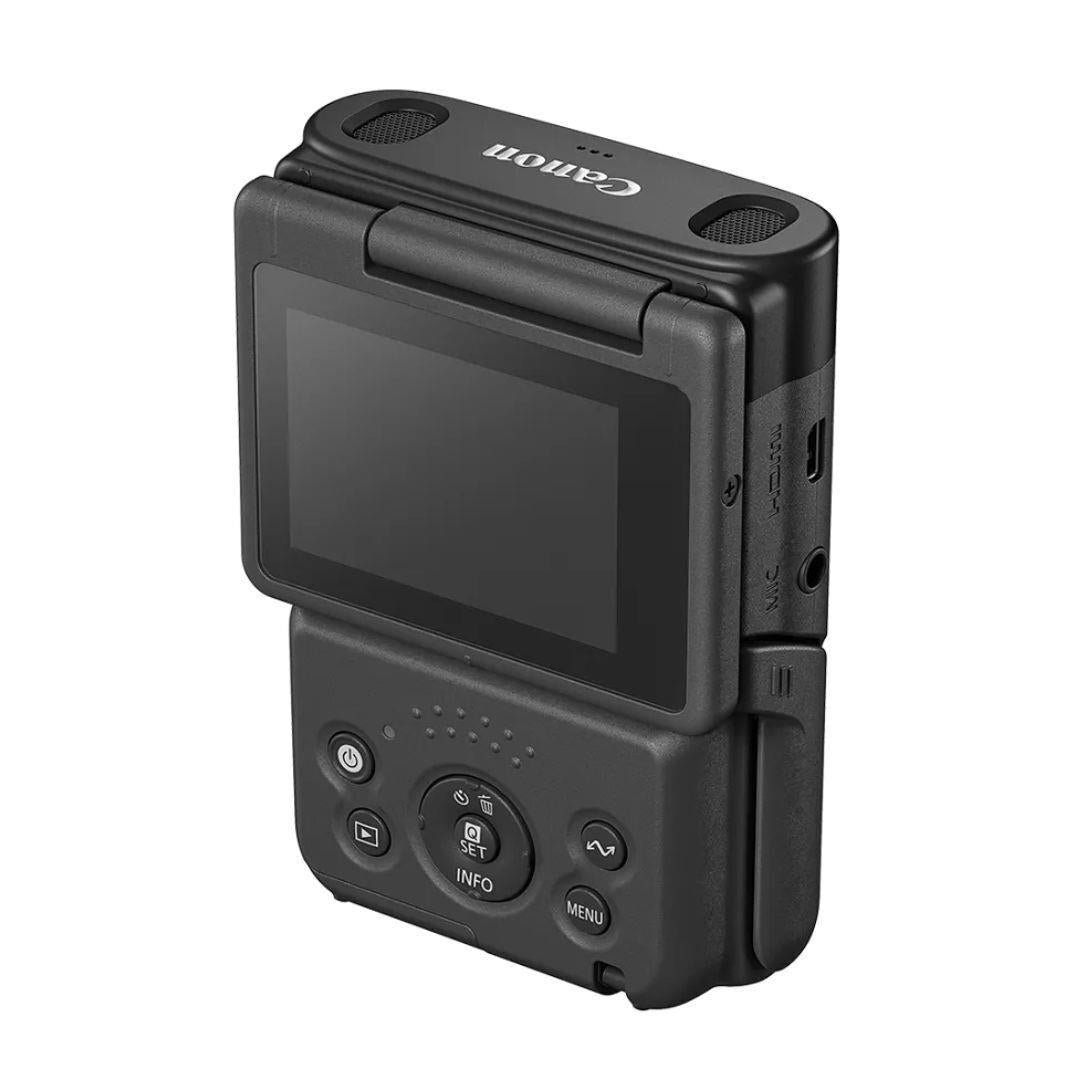 Canon PowerShot V10 Vlog Camera with Built-In Stand, CMOS Sensor, and 4K Video Quality (Black)