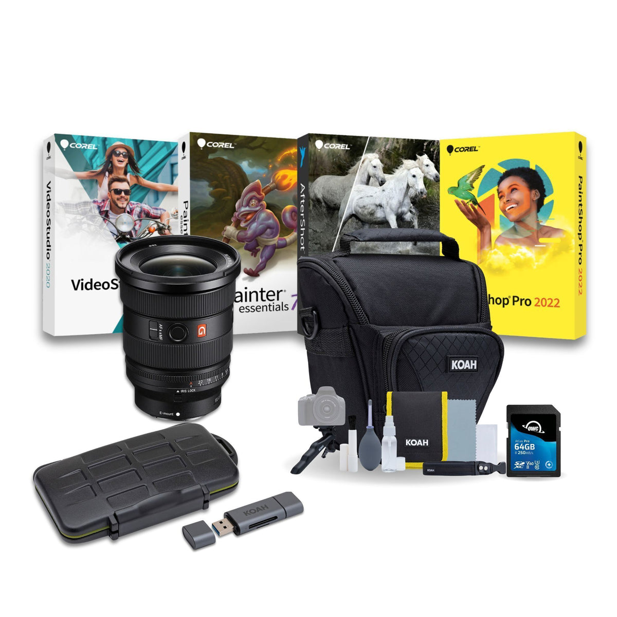 Sony FE 16-35mm F2.8 GM II Full-frame Zoom G Master Lens with Editing Software, 64GB SD Card Bundle