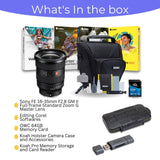 Sony FE 16-35mm F2.8 GM II Full-frame Zoom G Master Lens with Editing Software, 64GB SD Card Bundle