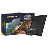 Vosker V300 4G-LTE Live View Security Autonomous Security Camera with External Solar Panel (Black)