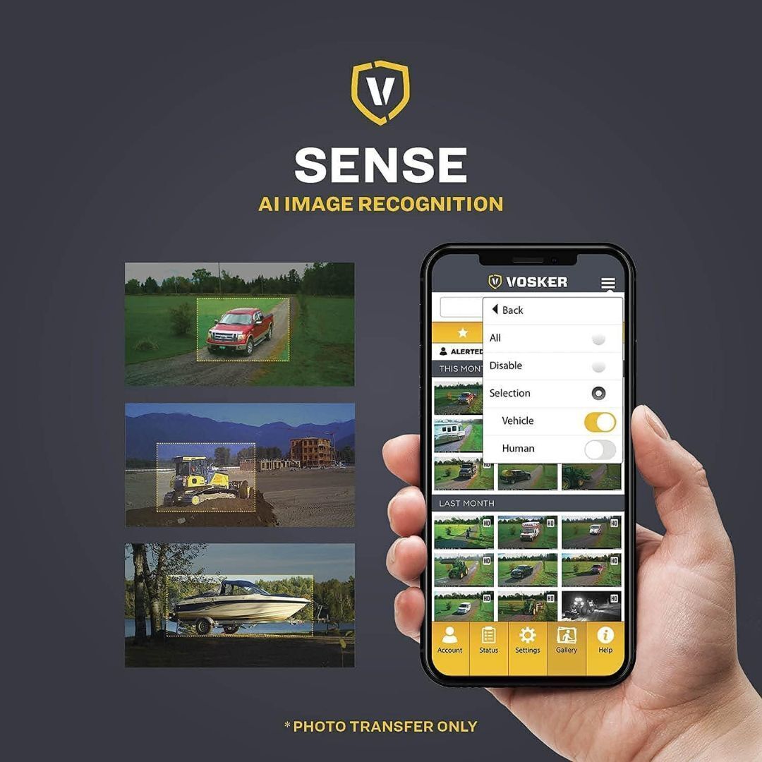 Vosker V150 Solar-Powered LTE Cellular Motion Activated Home Security Outdoor Camera (Black)