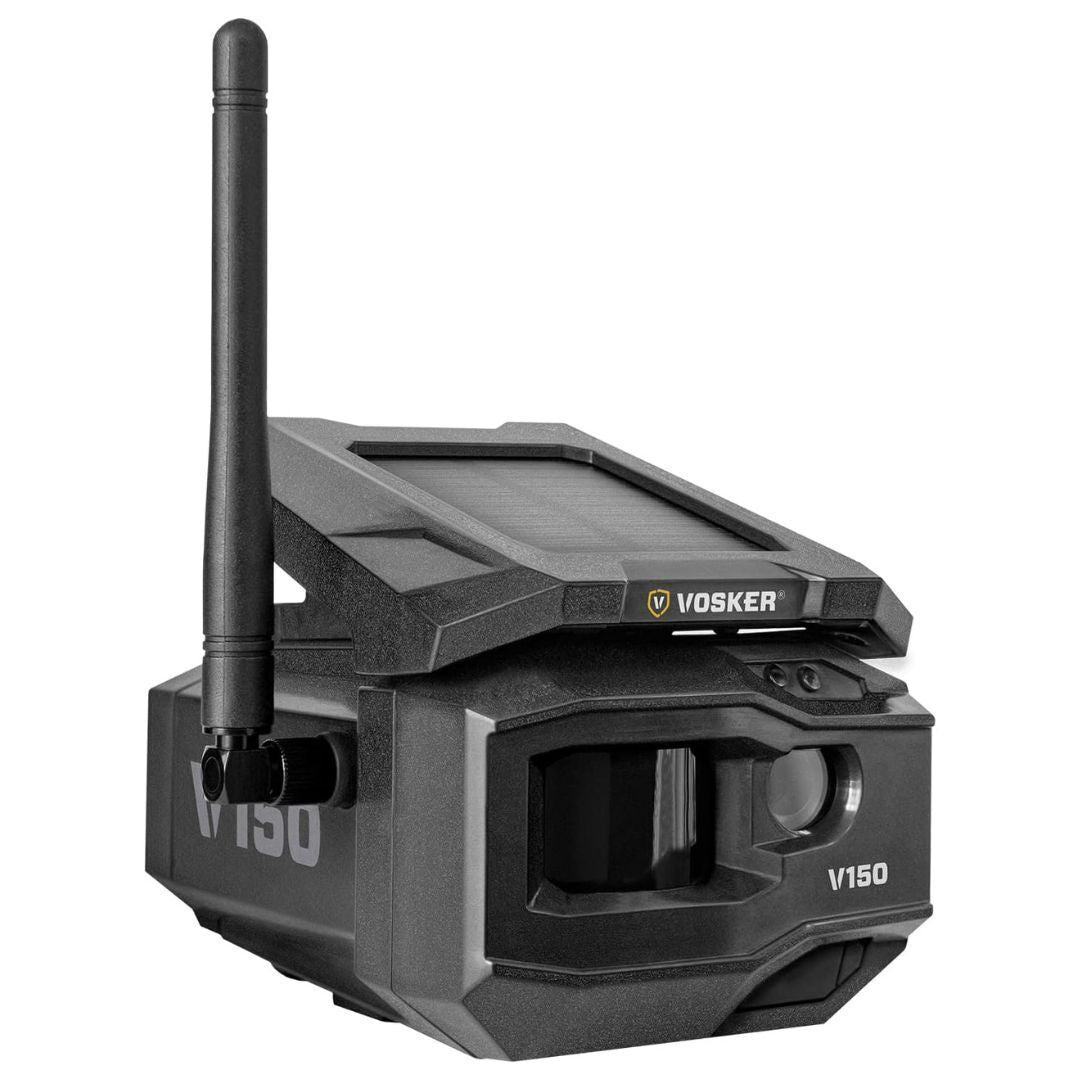 Vosker V150 Solar-Powered LTE Cellular Motion Activated Home Security Outdoor Camera (Black)