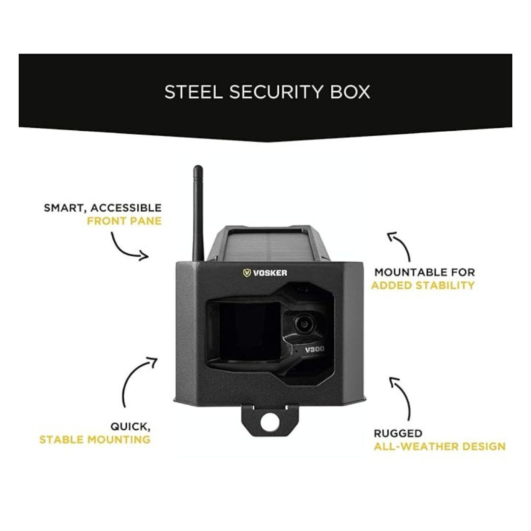 Vosker Metal Heavy Duty Steel Case Security Box for V150 Outdoor Camera (Black)