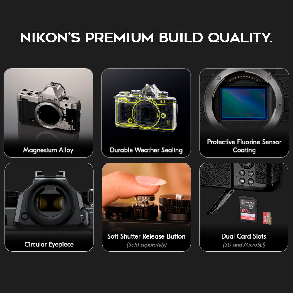 Nikon Zf Mirrorless Camera (Black) with NIKKOR Z 24-200mm, Camera Bag, 128GB Memory Card Bundle
