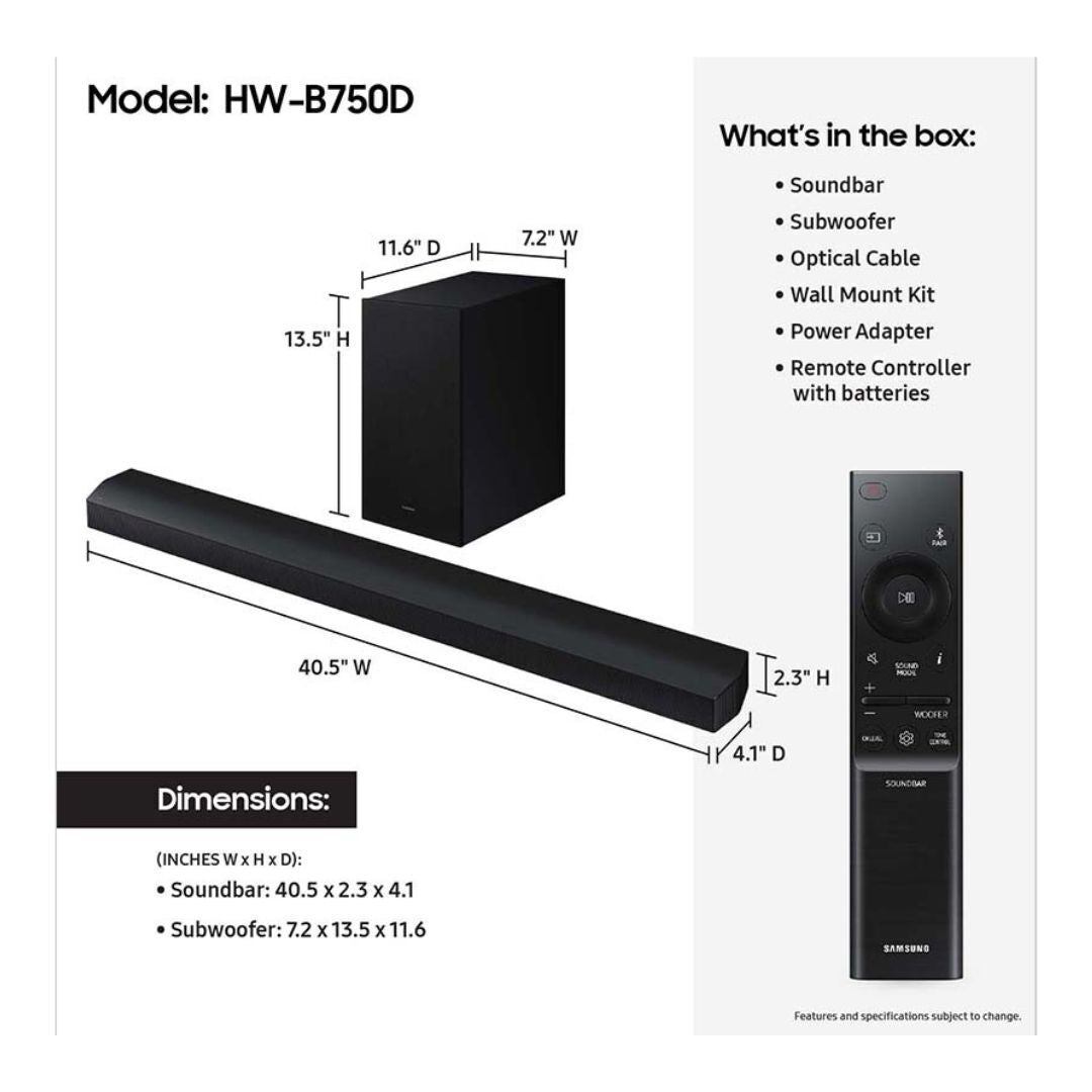 Samsung Home Theater System HW-B750D (Open Box)