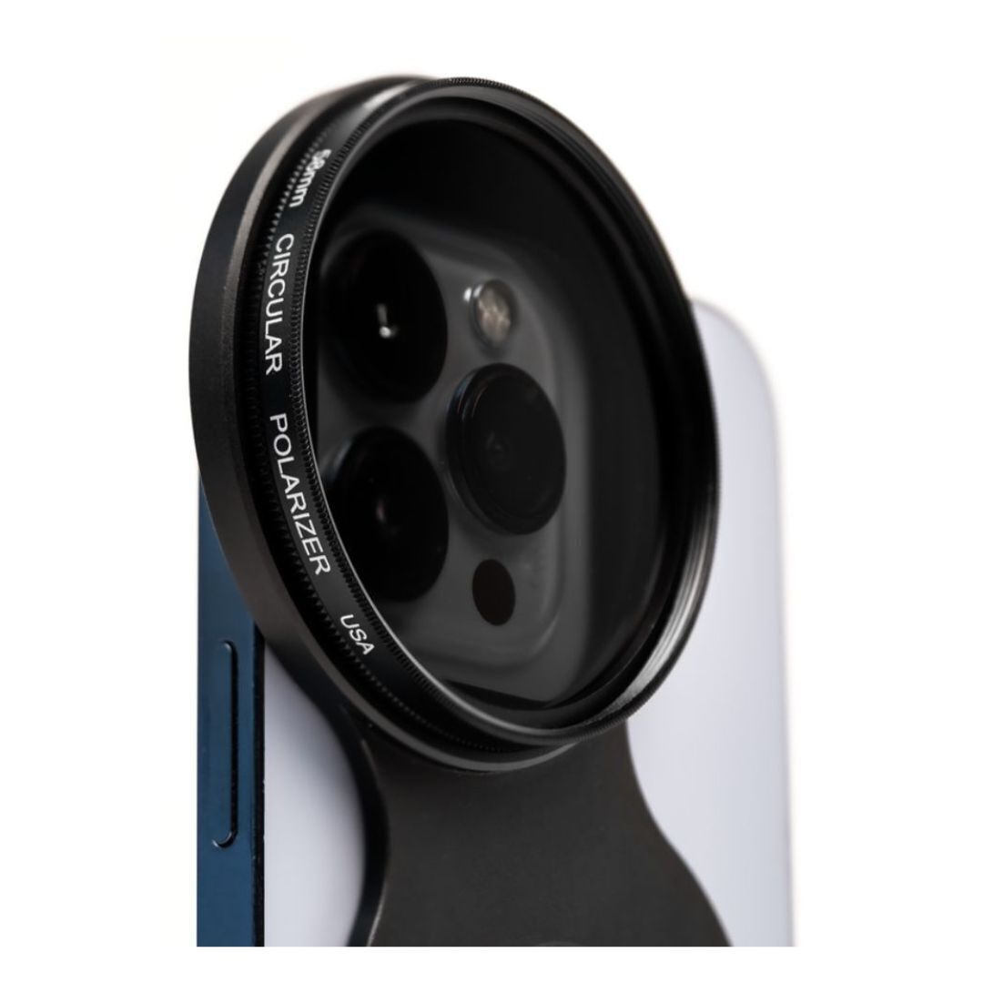 Tiffen Sunglasses Kit with 58mm CP Filter and Smartphone Filter Mount for iPhone 14 and 15 Pro Max