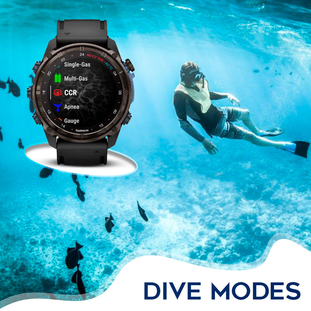 Garmin Descent Mk3i Watch Style-Dive Computer with Charger Stand and Port Plugs