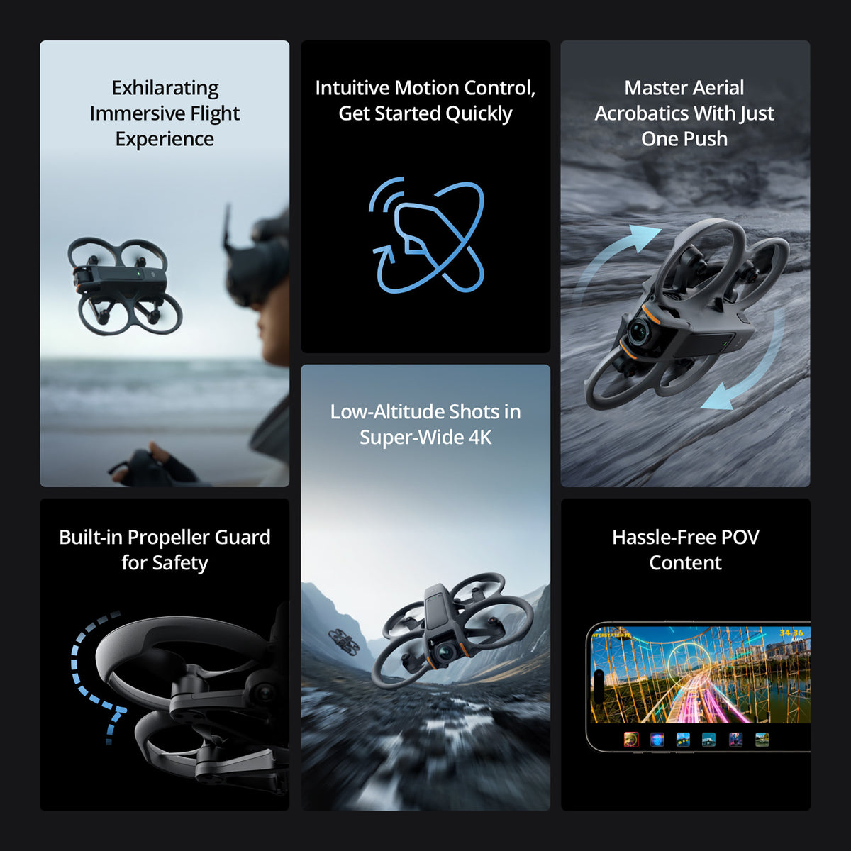 DJI Avata 2 (Drone Only) FPV Drone with Camera 4K and Immersive Flight Experience