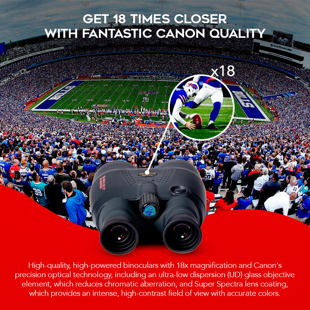 Canon 18x50 IS All Weather Image Stabilized Binoculars with Binocular Harness and Batteries Bundle