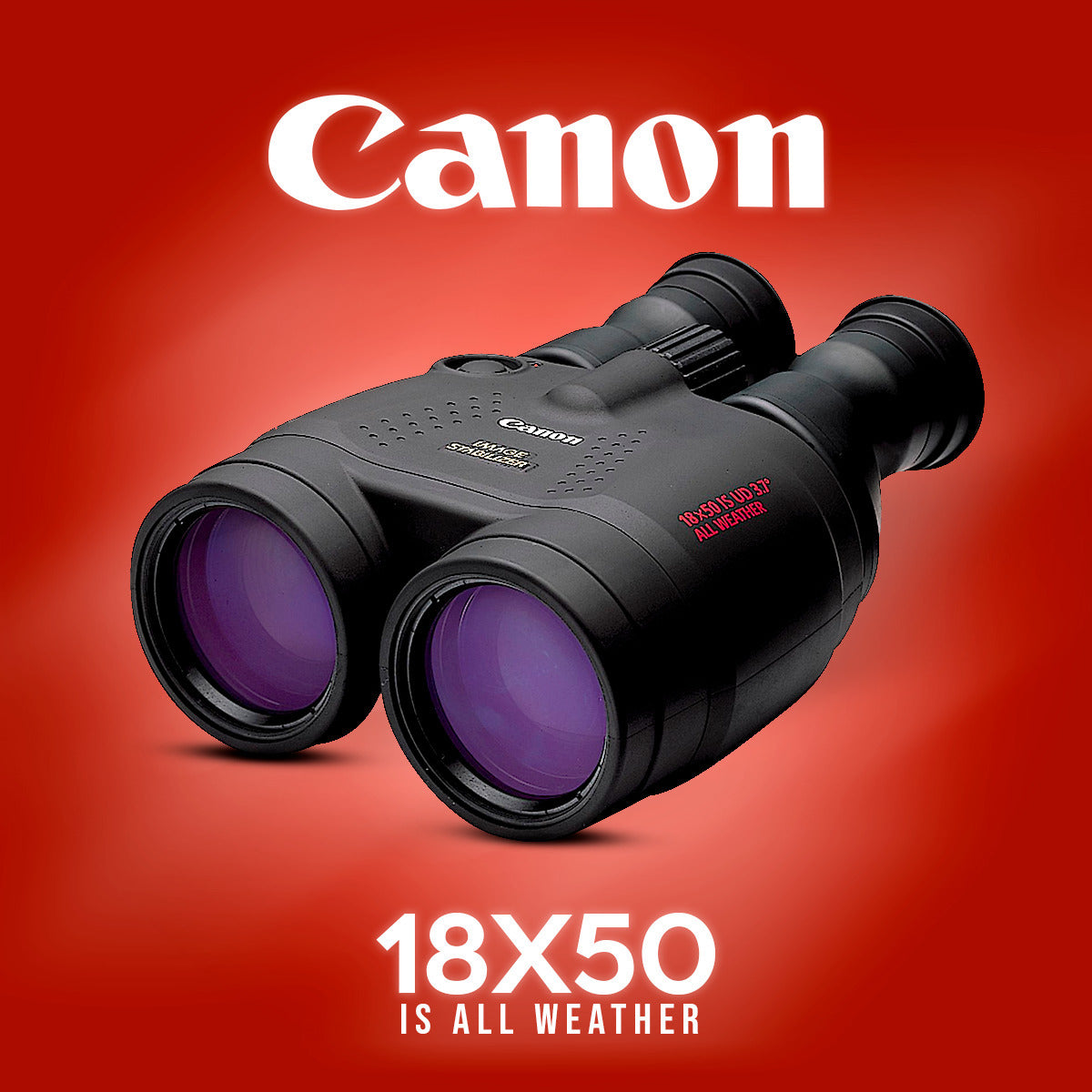 Canon 18x50 IS All Weather Image Stabilized Binoculars with Binocular Harness and Batteries Bundle