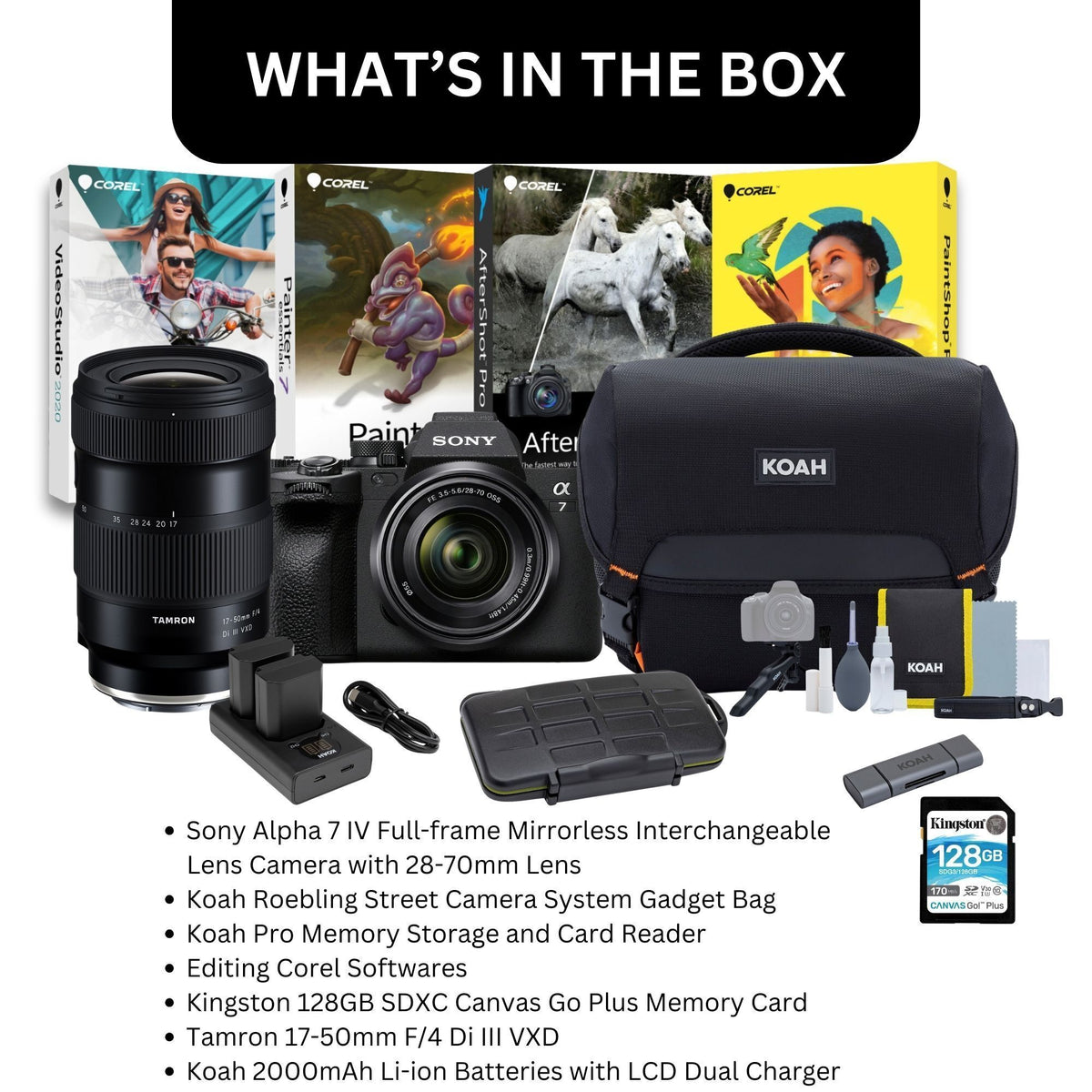 Sony Alpha 7 IV Full-frame Mirrorless Interchangeable Lens Camera with 28-70mm Lens, 17-50mm Bundle