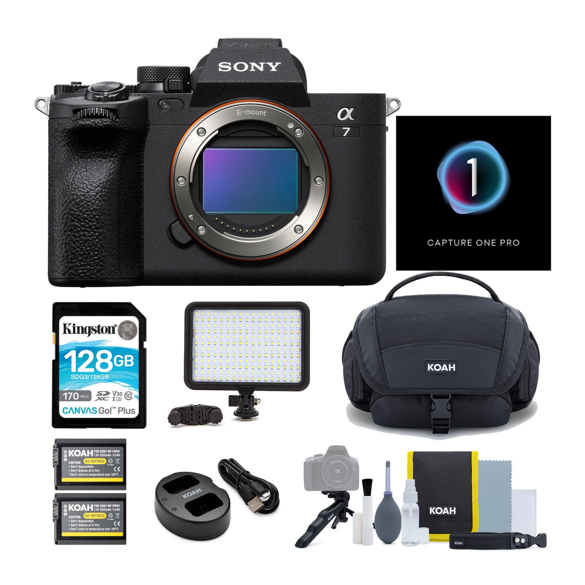 Sony Alpha a7IV Mirrorless Digital Camera with Capture One Pro Bundle, Led Light Panel Bundle