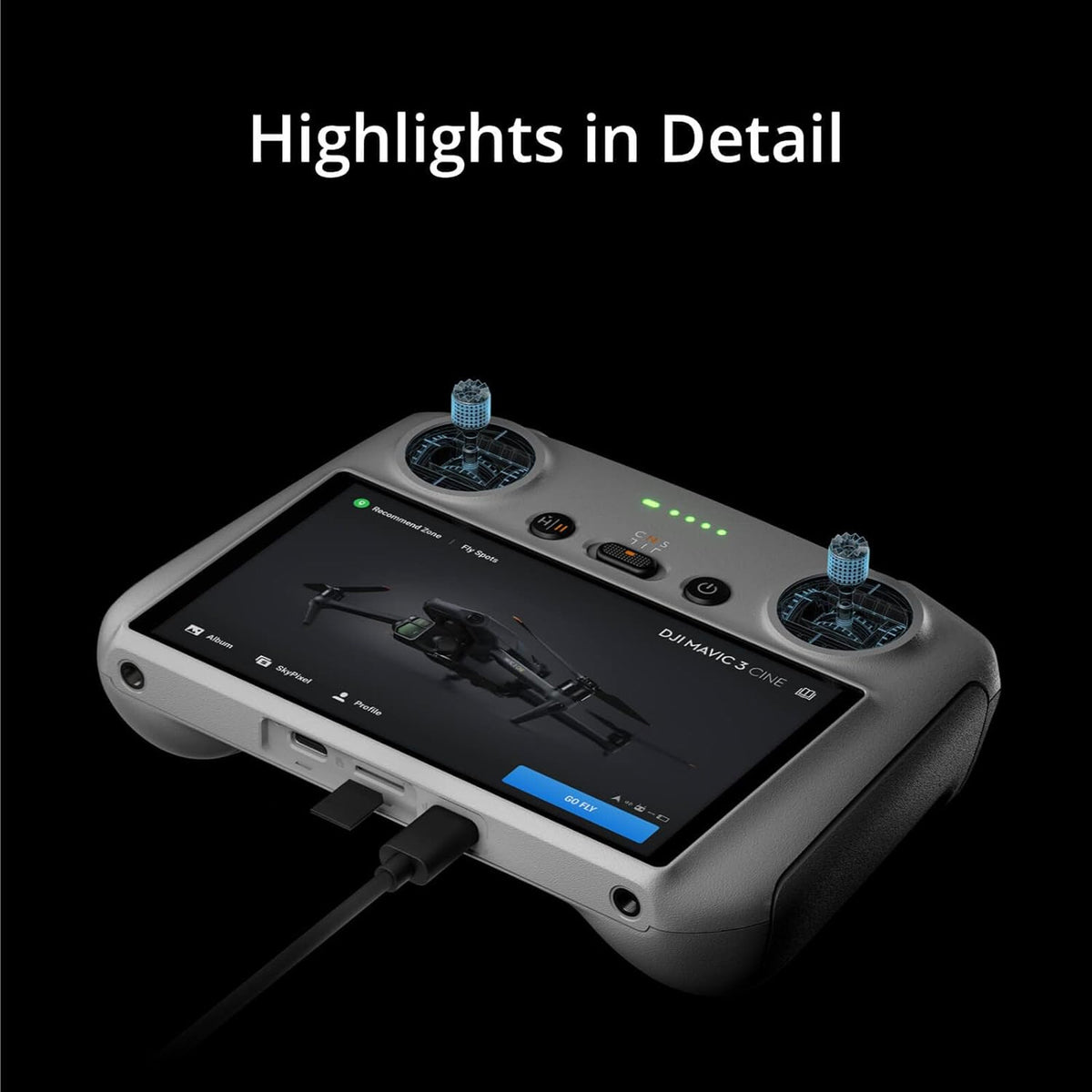 DJI RC Lightweight Ultra-Long Battery FHD Remote Controller for DJI Drones with Protector Cover