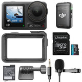 DJI Osmo Action 4 Camera Standard Combo with DJI Mic 2 (1 TX), 64GB SD Card and Lavalier Mic