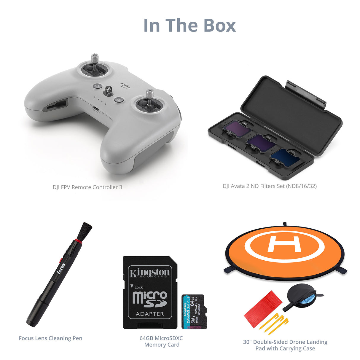 DJI FPV Remote Controller 3 with Avata 2 ND Filters Set (ND8/16/32) and Drone Accessory Bundle