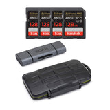 SanDisk 128GB Extreme PRO 170 MB/s UHS-I SDXC Memory Card Bundle with Storage Carrying Case