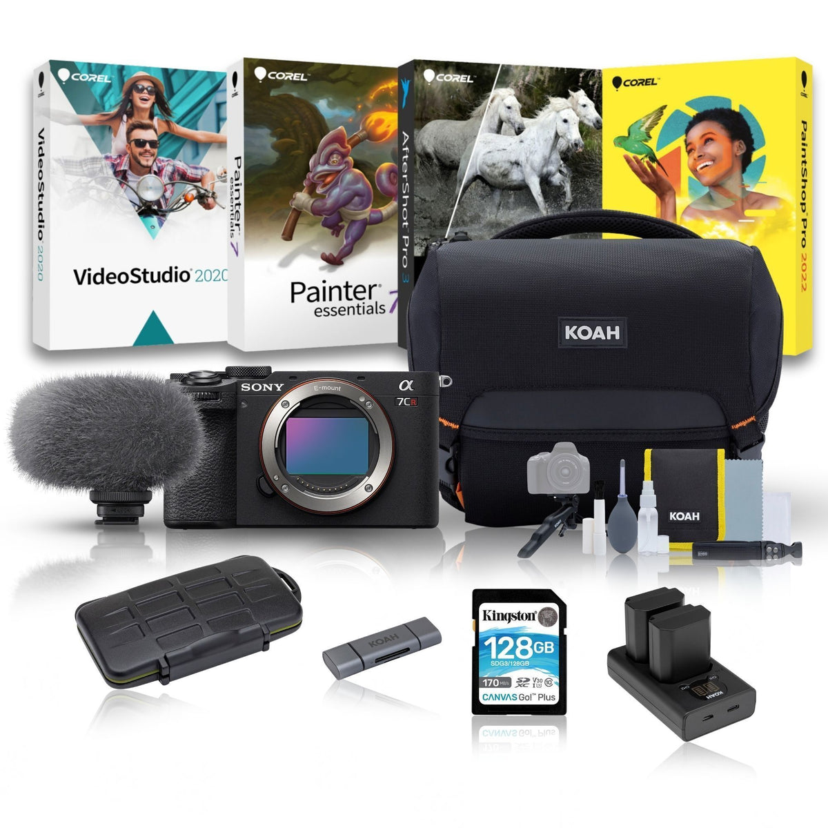 Sony Alpha 7CR Full-Frame Mirrorless Camera Body, Editing Software, 128GB SD Card Bundle