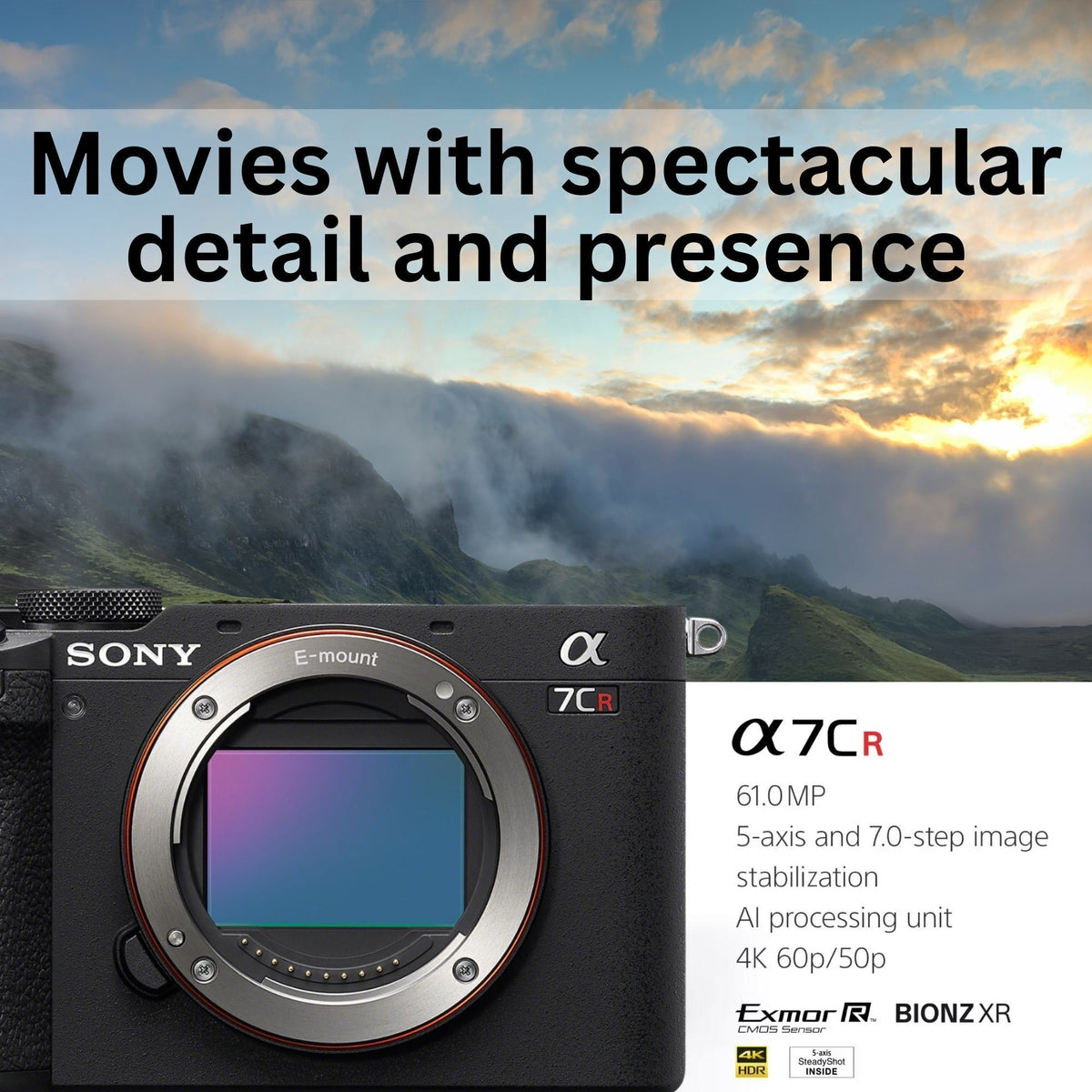 Sony Alpha 7CR Full-Frame Mirrorless Camera Body, Editing Software, 128GB SD Card Bundle