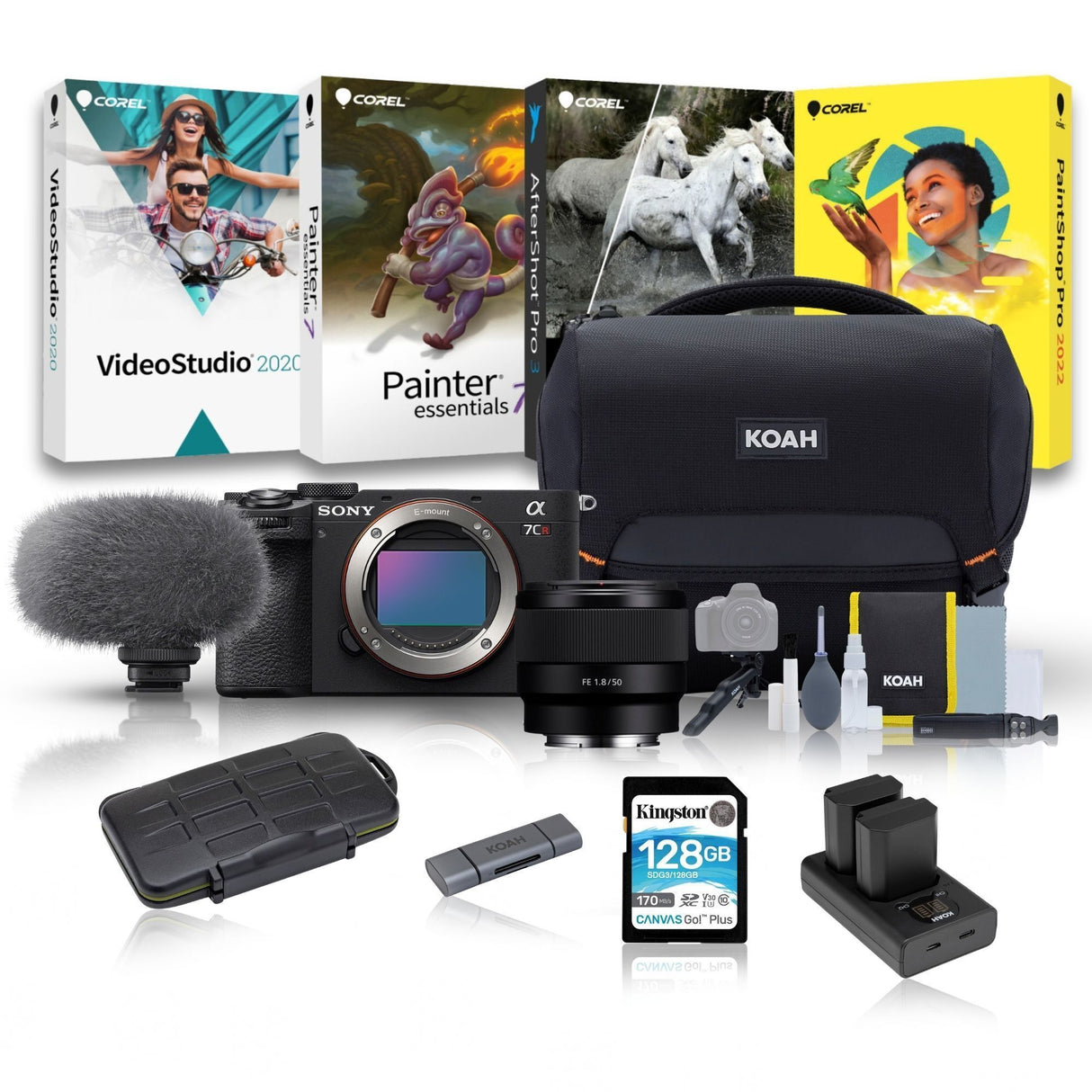 Sony Alpha 7CR Full-Frame Mirrorless Camera with Sony FE 50mm f/1.8 Lens, Editing Software Bundle