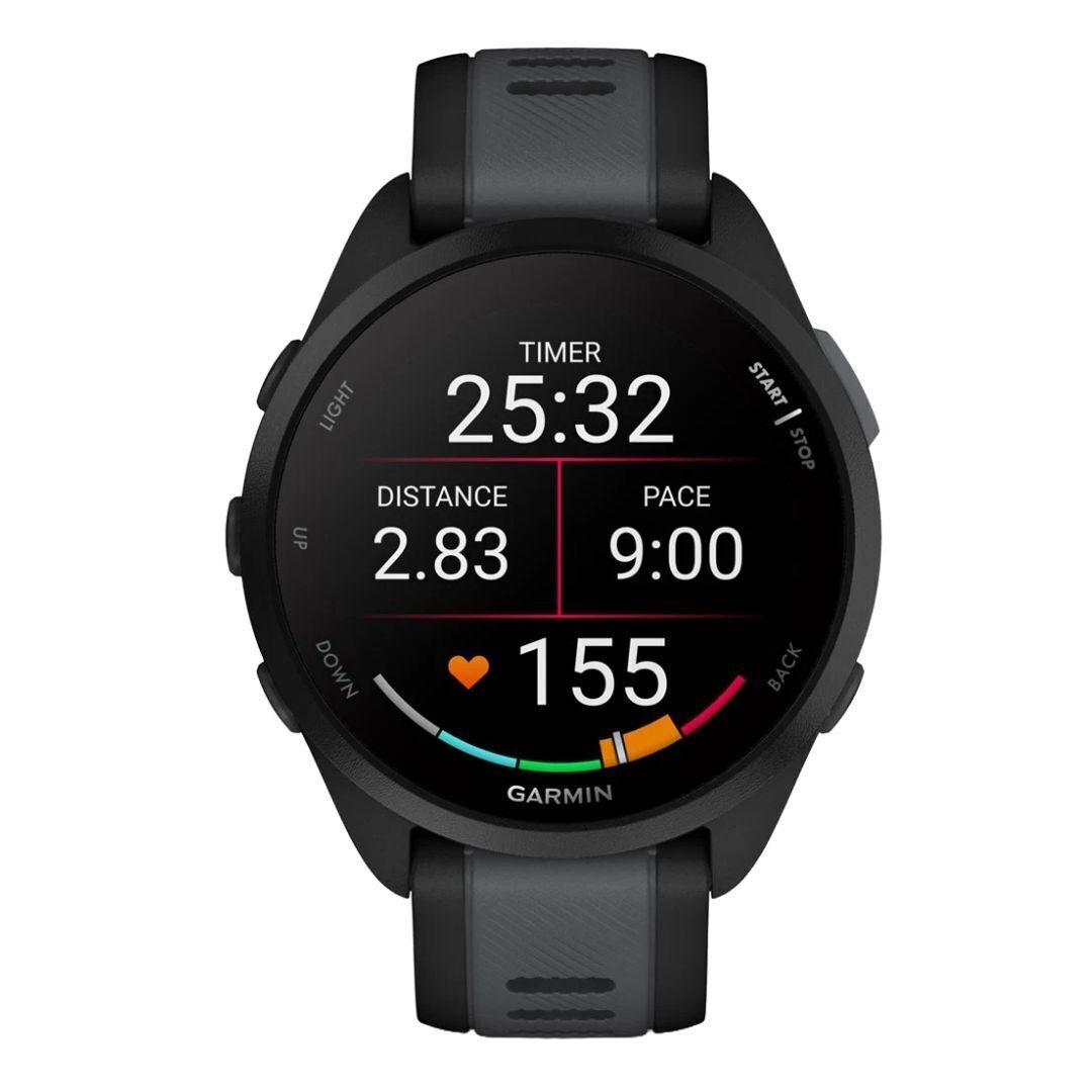 Garmin Forerunner 165 GPS Running Smartwatch (Black-Slate Gray)