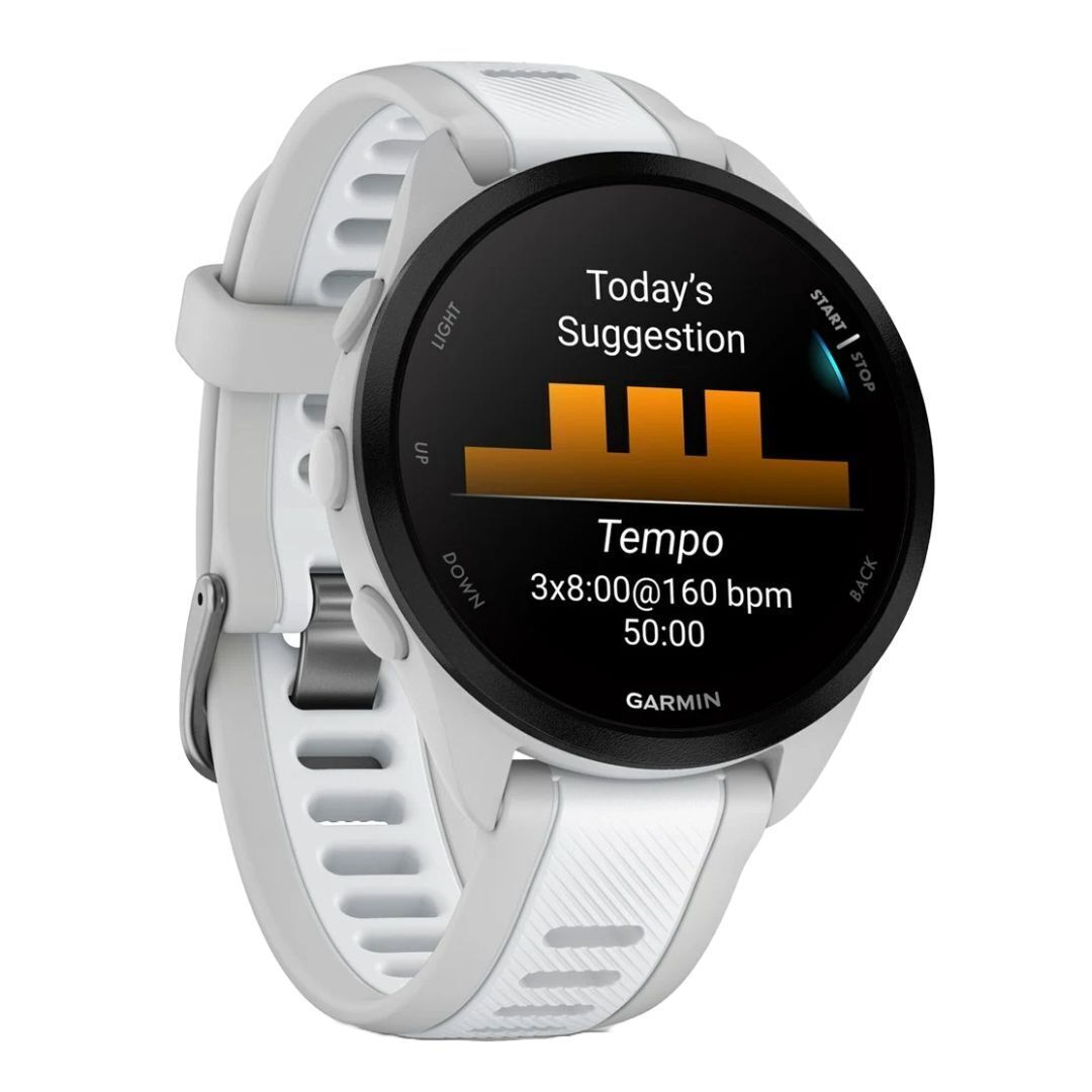 Garmin Forerunner 165 Music GPS Running Smartwatch (Mist Gray - Whitestone)