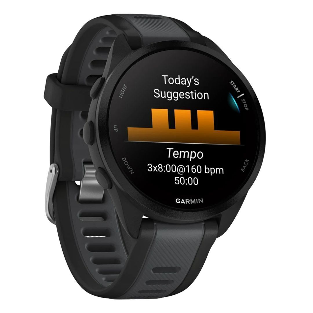 Garmin Forerunner 165 Music GPS Running Smartwatch (Black - Slate Gray)
