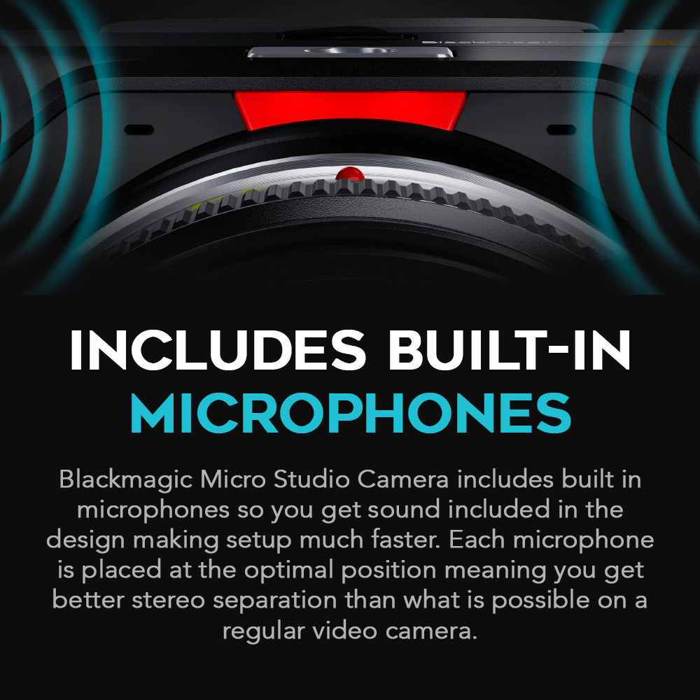 Blackmagic Design Micro Studio Camera 4K G2 with battery, SDI cable, 25' SDI cable, and Cable Ties