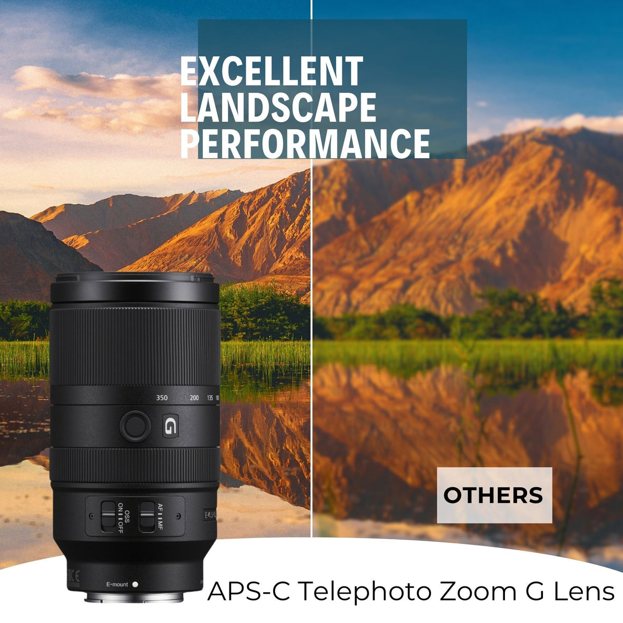 Sony E 70-350mm f/4.5-6.3 G OSS Lens - Telephoto Zoom Lens with 64GB Memory Card, and Camera Bag