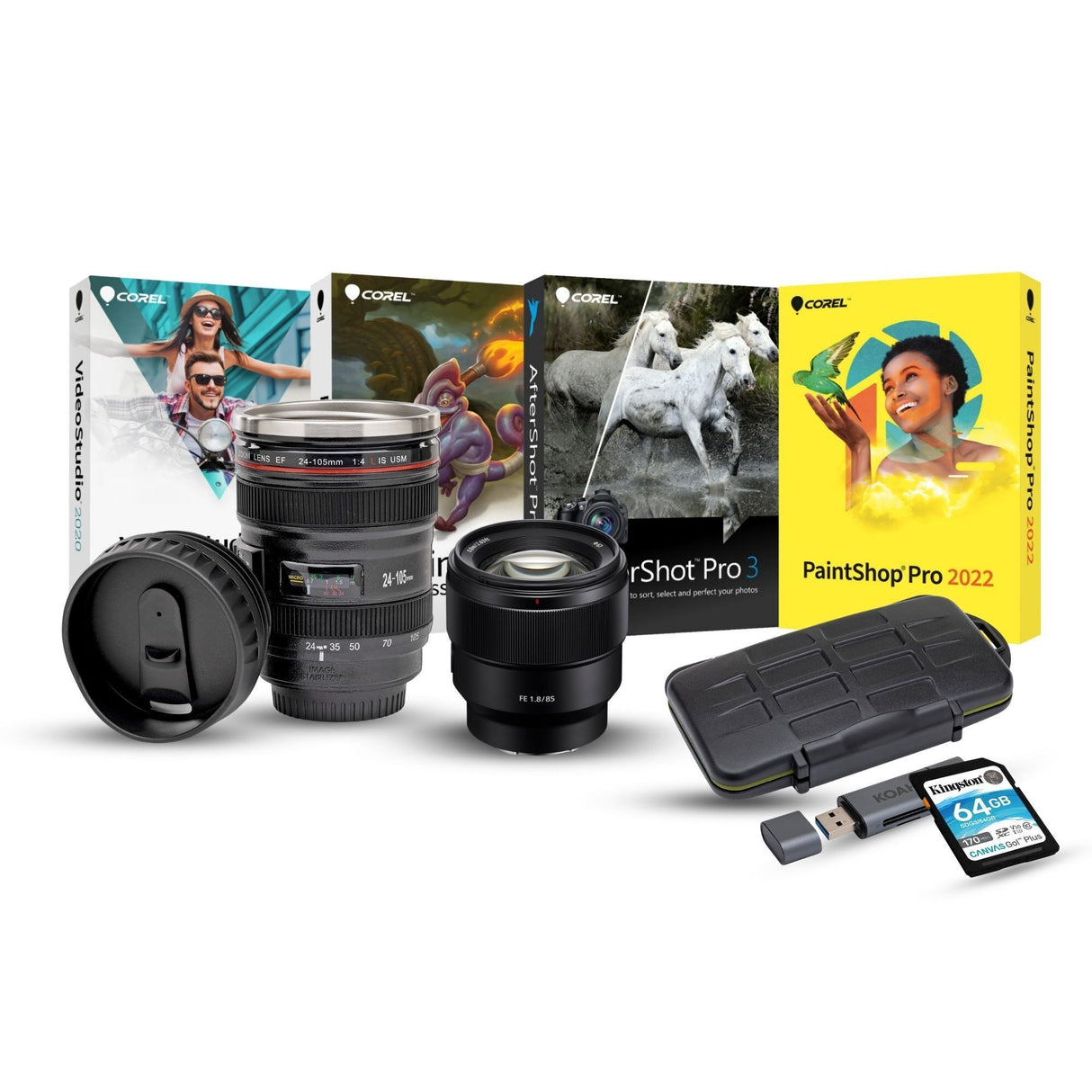 Sony FE 85mm f/1.8 Prime E-Mount Lens with Editing Software, 64GB SD Card Bundle