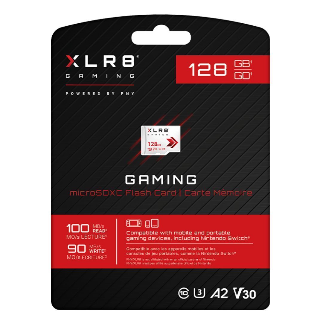 PNY XLR8 128GB Gaming A2 Class 10 U3 V30 MicroSDXC Flash Memory Card with Up To 100MB Read Speed