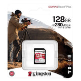 Kingston Canvas React Plus V60 UHS-II 128GB SD Memory Card with 280MB Per Second Read Speed