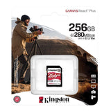 Kingston Canvas React Plus V60 UHS-II 256GB SD Memory Card with 280MB Per Second Read Speed