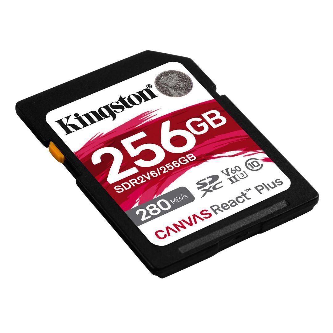 Kingston Canvas React Plus V60 UHS-II 256GB SD Memory Card with 280MB Per Second Read Speed