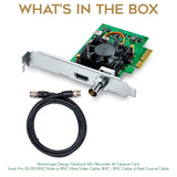 Blackmagic Design DeckLink Mini Recorder 4K Capture Card with 6' 3G-SDI BNC Cable